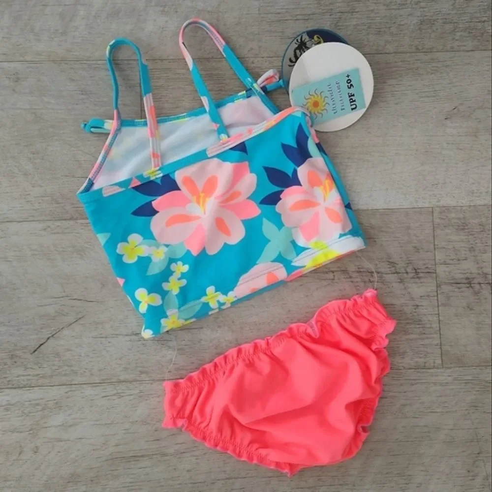 NWT Heat Girls Floral Bikini UPF 50+ Swimsuit